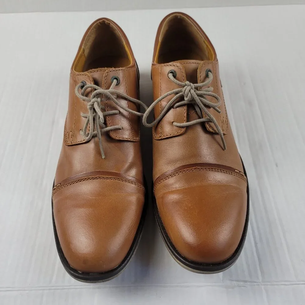 GBX Leather Cap Toe Oxford Dress Shoes Brown Mens Size 13 Lace Up